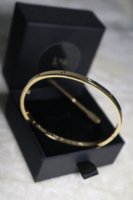 Brățară model Cartier Love aurie cu Șurubelniță